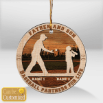 Father and Son Baseball partners for life - Custom Ornament