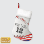 Realistic Baseball Christmas Stockings - Personalized Name & Number