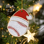 Baseball Glitter - Custom 2-Layer Wood Ornament