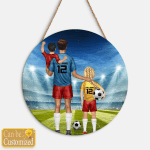 Fully Customized Father, Boy/Girl Child and Baby - Soccer Family Ornament - Change Outlooks, Name and Number