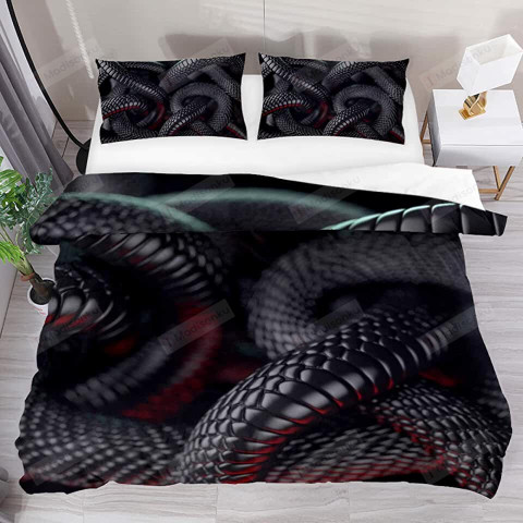 Abstract 3d Black Snake Bed Sheet Duvet, Bed Sheets Duvet Covers
