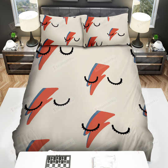 David Bowie Lightning Bolt Pattern Bed, Bowie Duvet Cover Collection