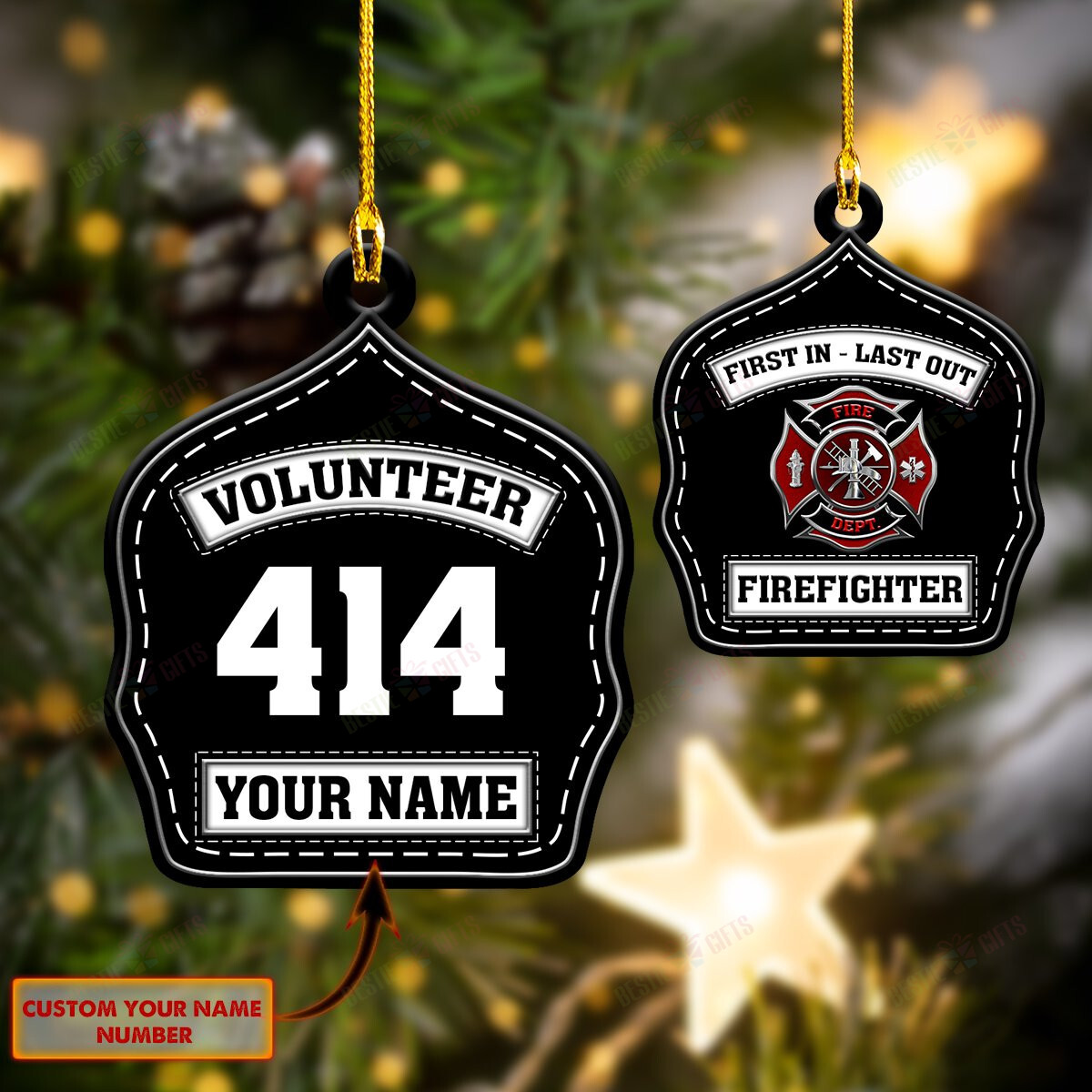 Volunteer Firefighter Gift Firefighter Ornaments Volunteer Firefighter Christmas Tree Ornaments Firefighter Christmas Ornaments