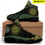 Green Native American Black soles  JD 13 Sneaker