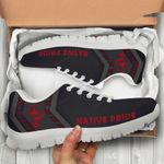 Native American Red Low Top White Soles Sneaker 01