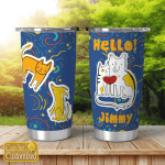 DOG & CAT LOVE PERSONALIZED COFFEE TUMBLER