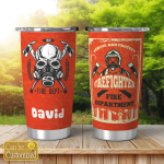 FIREFIGHTER MAN PERSONALIZED COFFEE TUMBLER