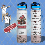 PUG DOG GANGSTER PERSONALIZED WATER TRACKER BOTTLE