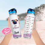 PUG CUTE COLORFUL PERSONALIZED WATER TRACKER BOTTLE