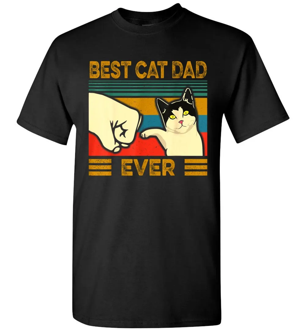 Funny Cat Dad Father Vintage Gift - Best Cat Dad Ever T-Shirt