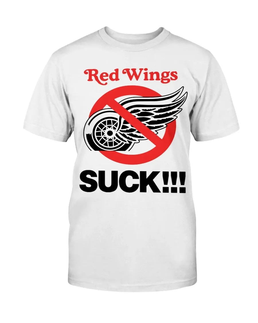 Vintage 90's Detroit Red Wings Suck!!! Hockey Fan Funny