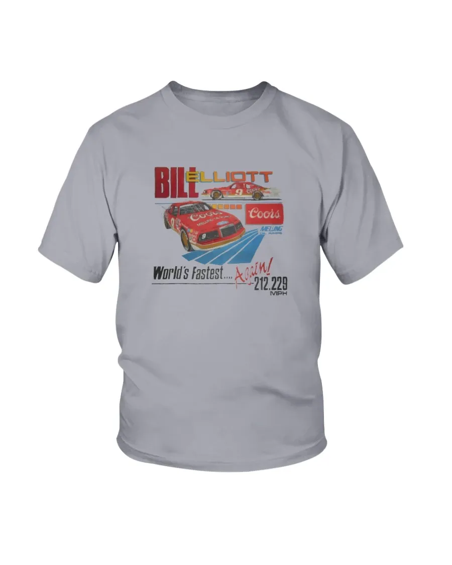 Gildan Youth Vintage 80s Nascar Coors Bill Elliott World's Fastest Again 212.229