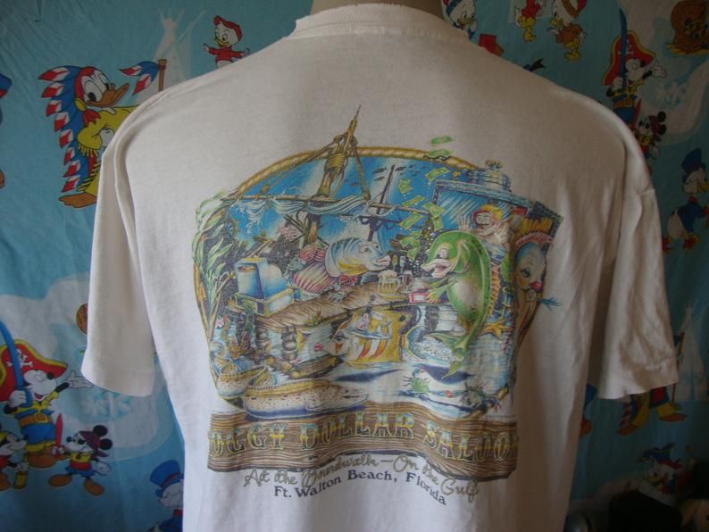 Vintage 90's Soggy Dollar Saloon Ft Walton Beach Florida Tourist Shirt