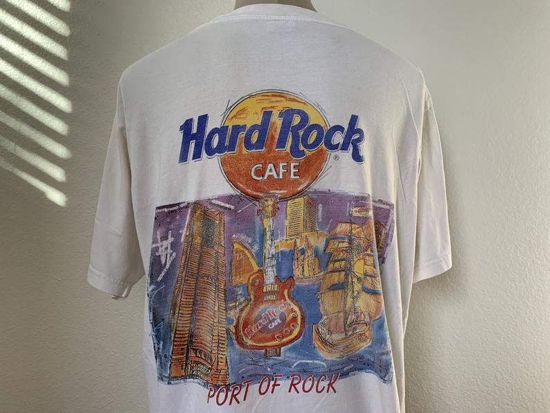 Vintage 90�s Hard Rock Cafe Yokohama Port Of Rock  Shirt