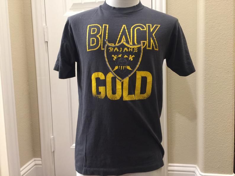 Vintage 80's Black and Gold Rajahs Shirt