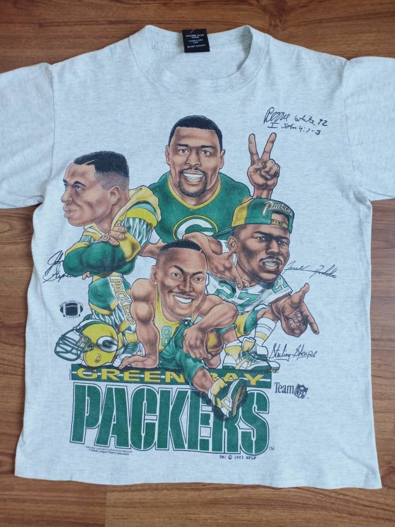 Rare Vintage Green Bay Packers Caricature 90's  Shirt