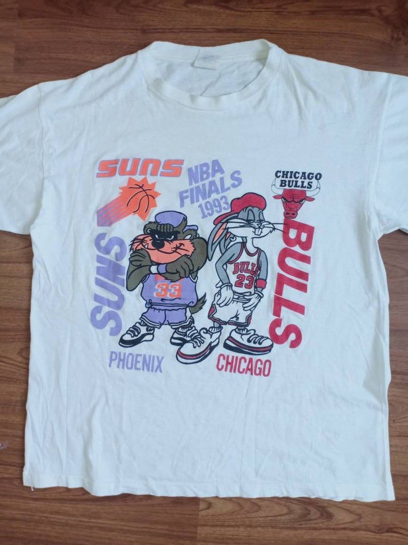 Rare Vintage Nba 1993 Finals x Looney Tunes 90's Shirt