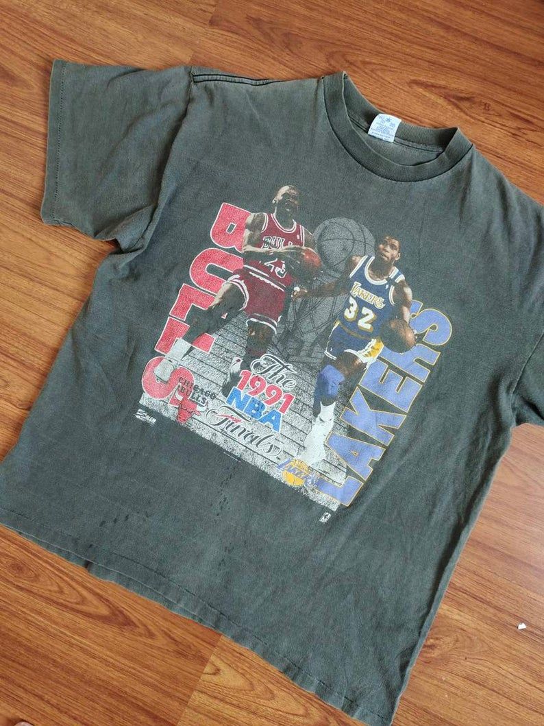 Vintage Nba basketball Chicago Bulls LA Lakers 1991 Shirt