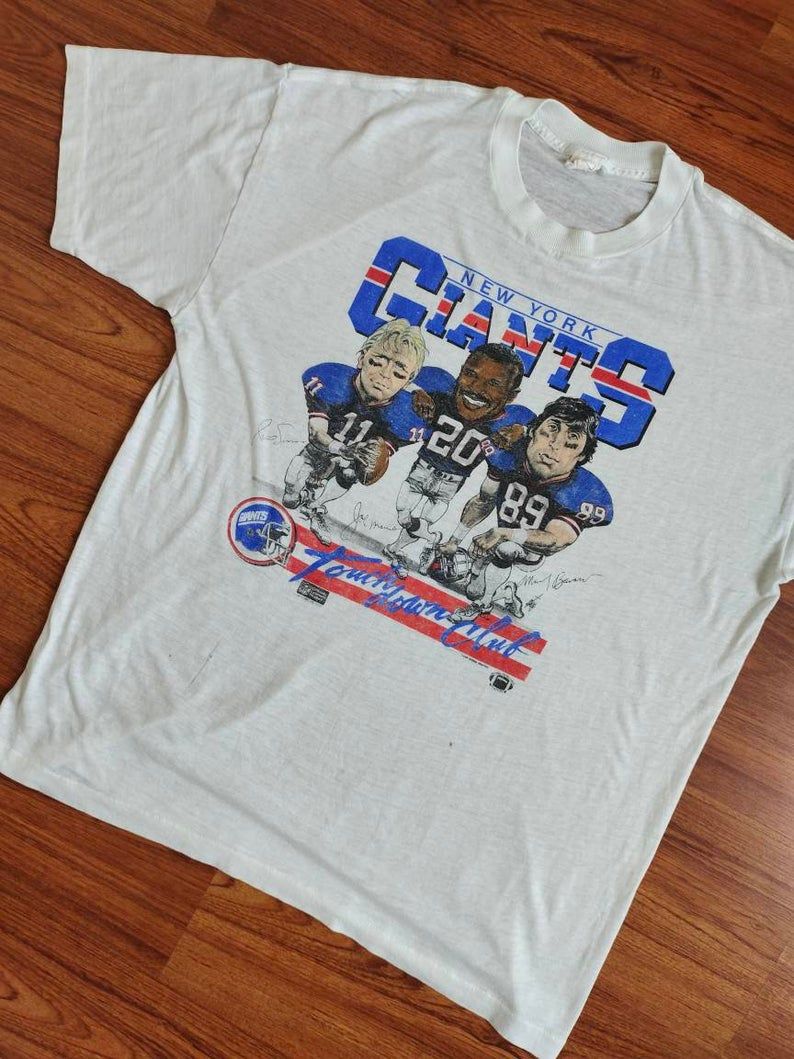 Vintage New York Giants Caricature 80' Football Super Bowl Champions New York Giants Soft Shirt