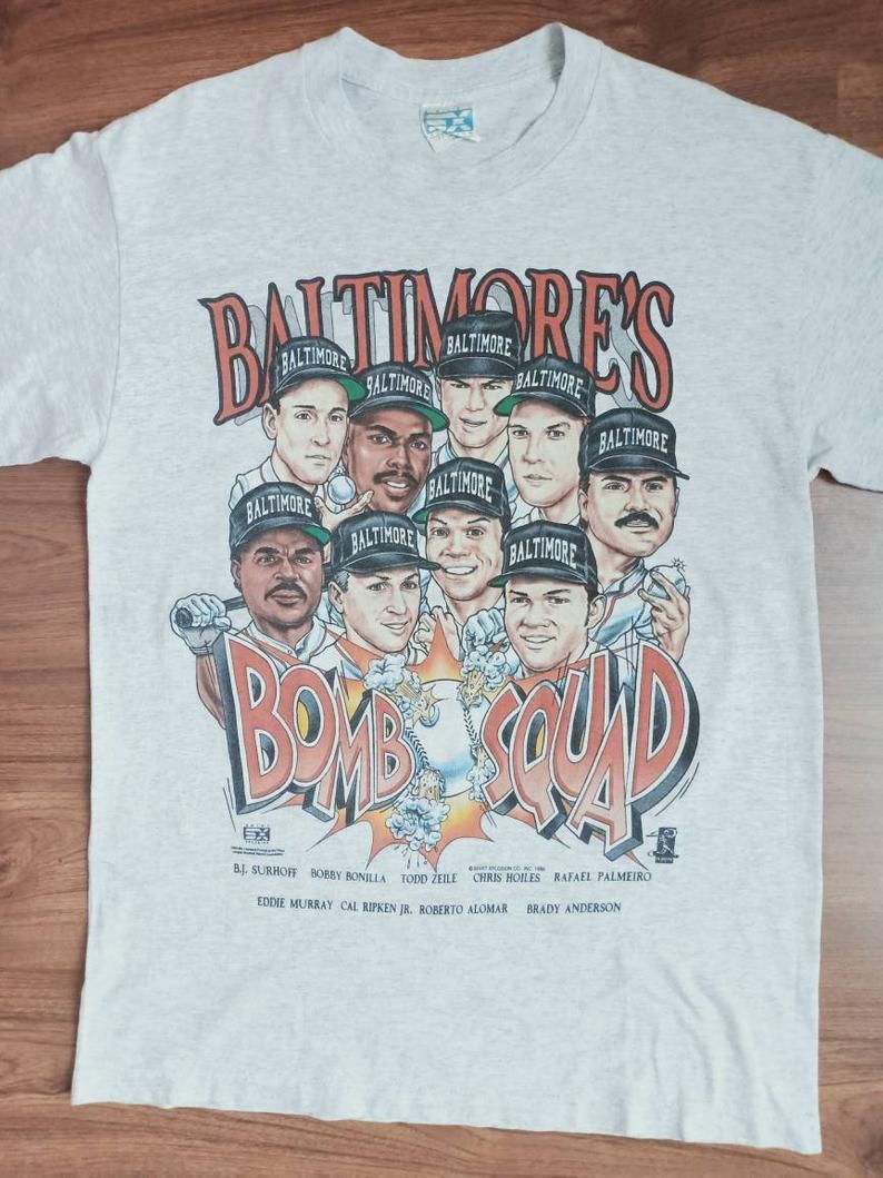 Vintage Baltimore Orioles caricature 90's Mlb Baseball Shirt