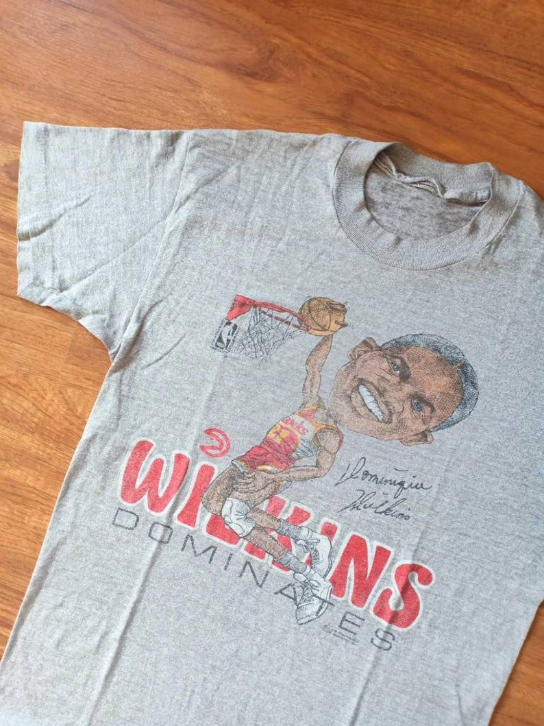 Rare Vintage Dominique Wilkins 80's Salem Sportwear Nba Atlanta Hawks Shirt