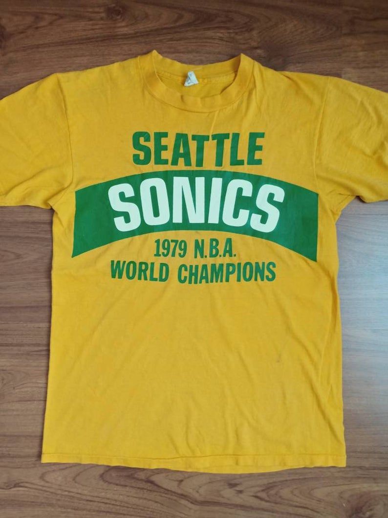 Rare Vintage Seattle Supersonics World Champions 70's NBA Basketball Shirt