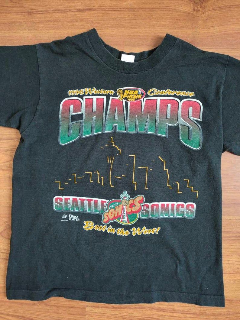 Vintage Seattle Sonics Nba Finals 90's Basketball Shirt