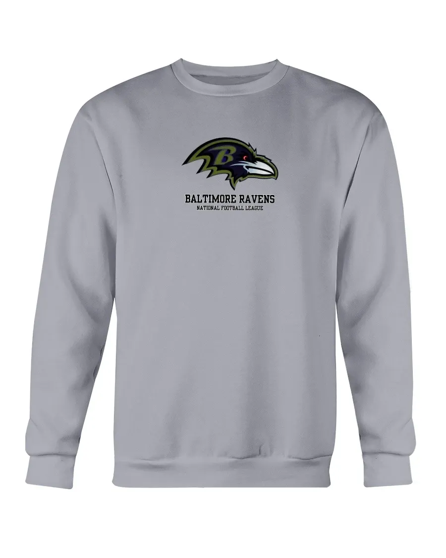 Vintage Baltimore Ravens Crewneck Baltimore Ravens Sweater Baltimore Ravens Nfl Sportswear Jumper Print Logo Grey