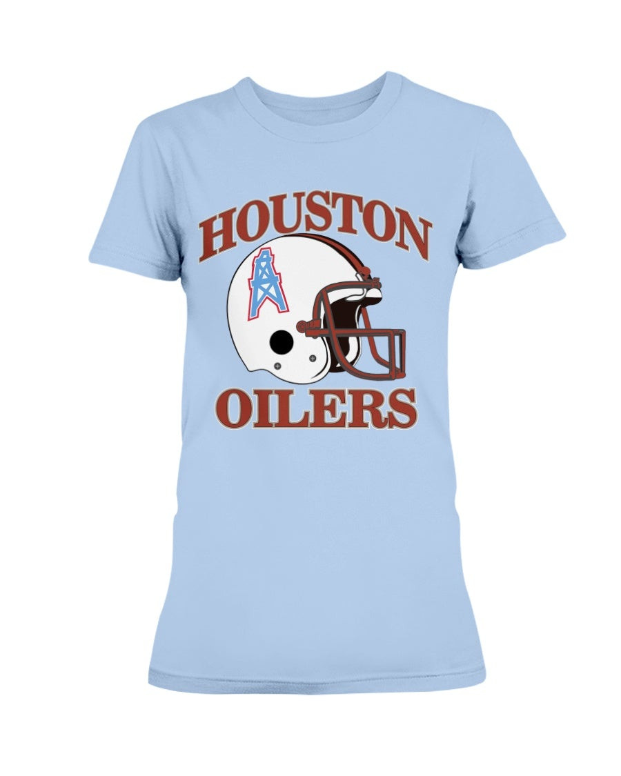 Vintage 80S Afl Houston Oilers Football Logo Ladies T Shirt 070621