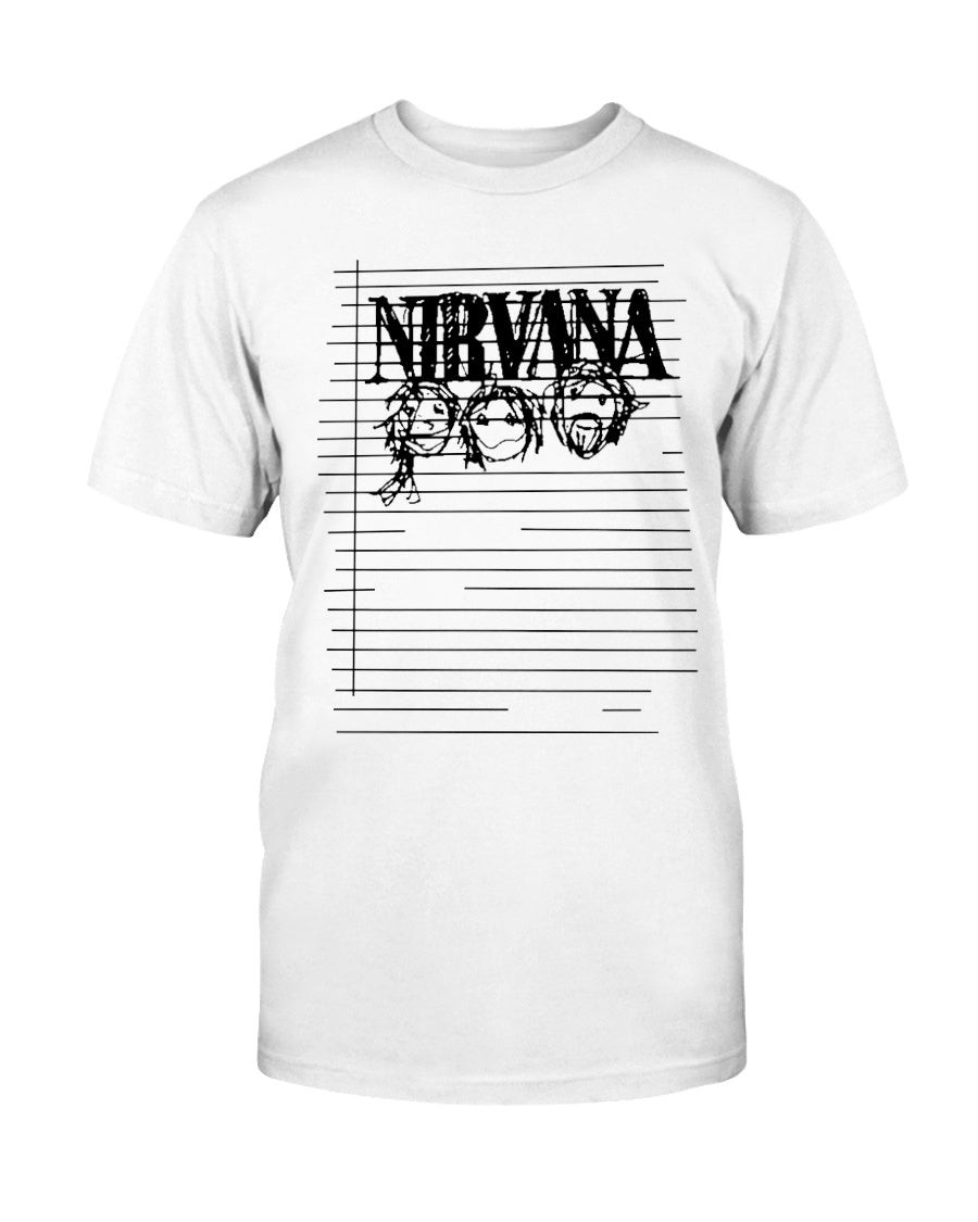 1997 Nirvana Doodle Sketch Tour Concert Promo T Shirt 070721