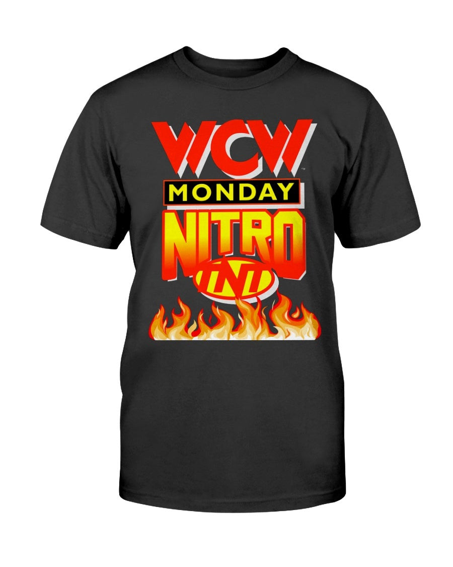Wcw T Shirt Television Crew Shirt Vintage 1996 Wcw Monday Night Nitro On Tnt Pro Wrestling ShirtLogo On BackPlain Front T Shirt 070721