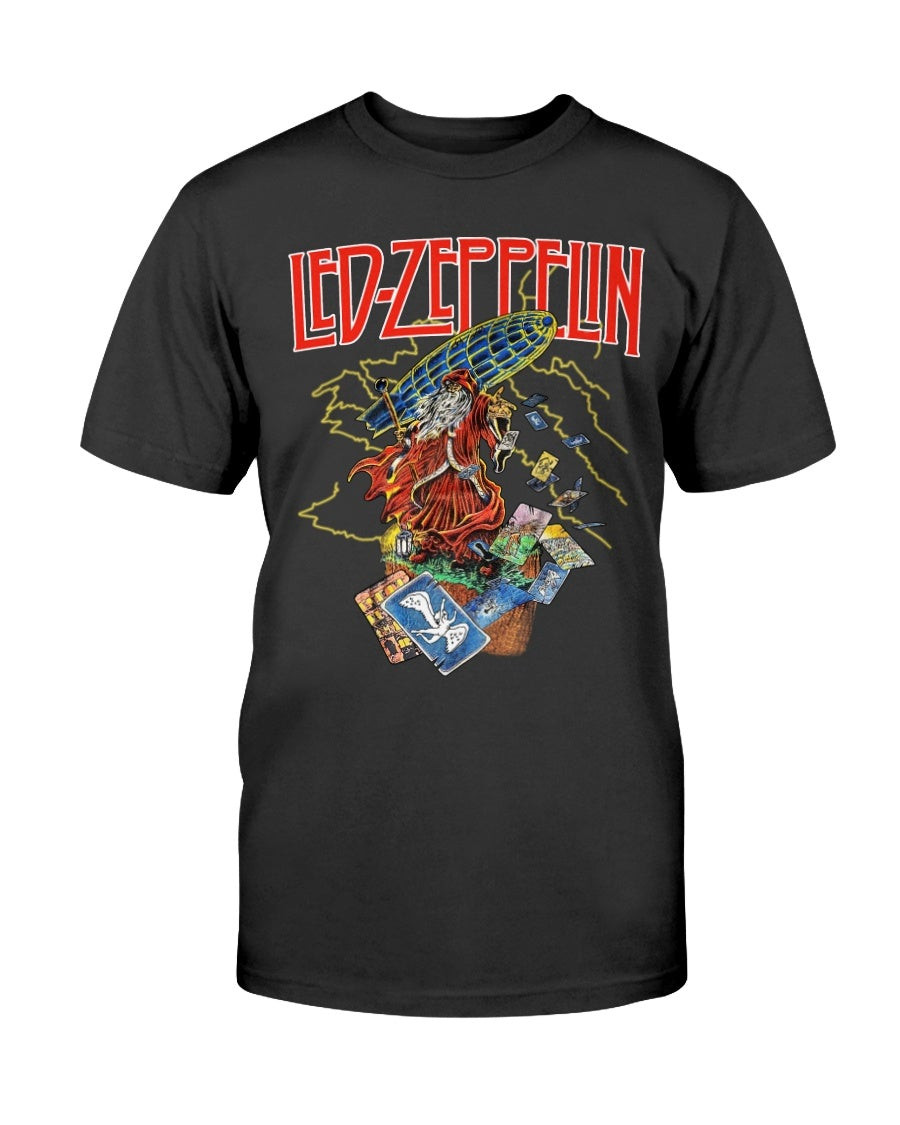 Hanes Vintage 80S Mint Led Zeppelin Wizard Throwing Cards T Shirt 070621