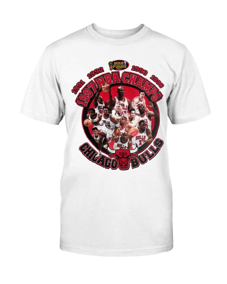1997 Starter Nba Champion Chicago Bulls Basketball Team T Shirt 070521