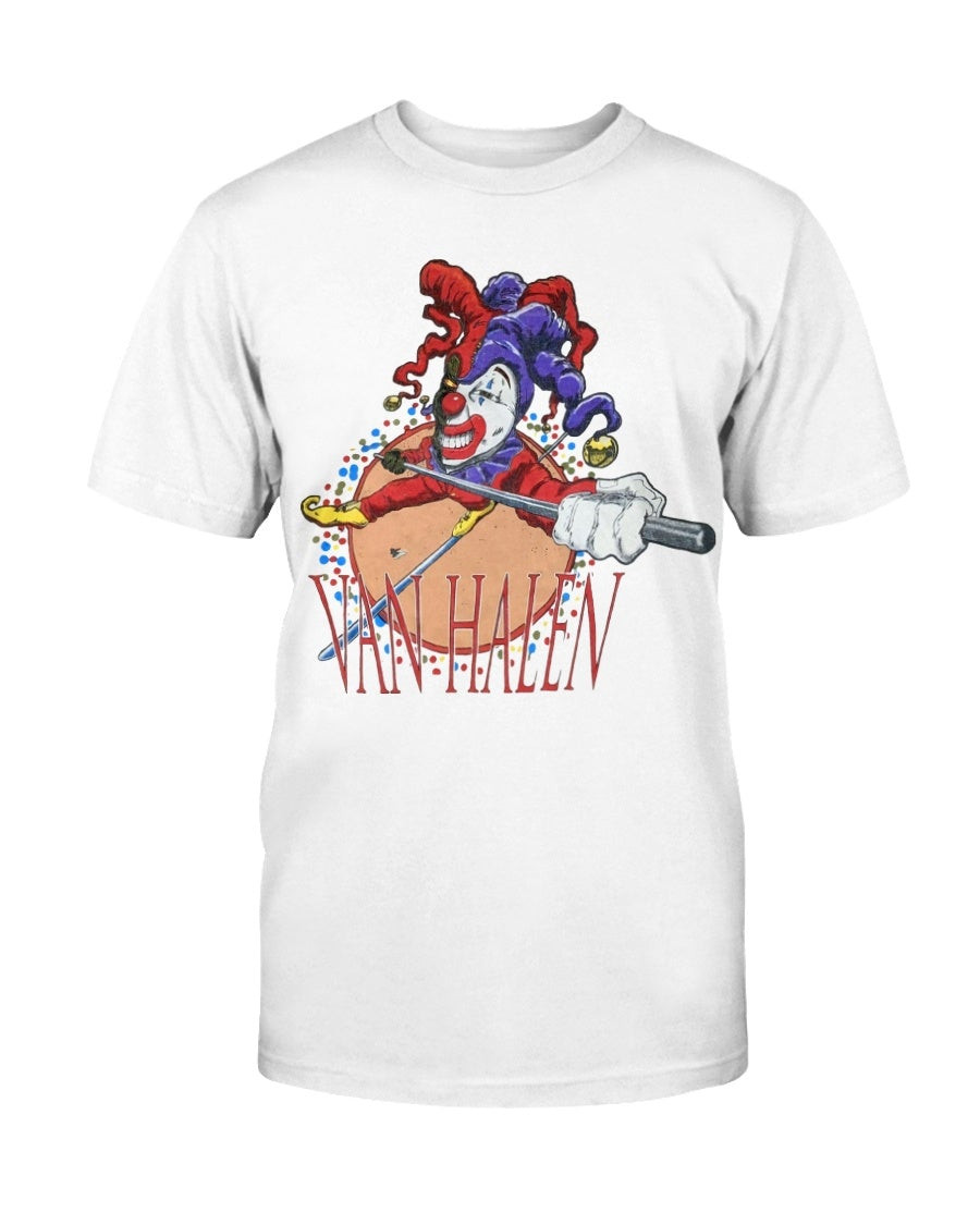 90S Van Halen Balance Tour Shirt Vintage Van Halen Jester Joker Circus Clown 1995 1996 Balance Tour Yessup Promo T Shirt 070221