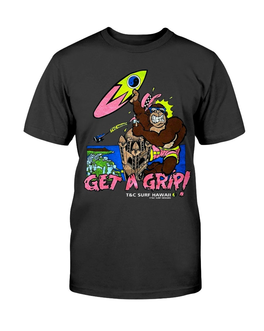 90S Thrilla Gorilla TC Surf Designs Hawaii Shirt Vintage Single Stitch Early 90S Get A Grip Town And Country Thrilla Gorilla Surf T Shirt 072021