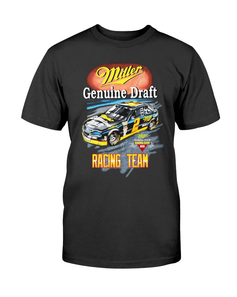 Miller Genuine Draft Racing Team T Shirt Vintage 90S Rusty Wallace Ford Thunderbird Nascar T Shirt 070821