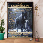 Wolf To My Grandson You Are Braver Than You Think Night Gift Paper Poster Canvas Wall Decor