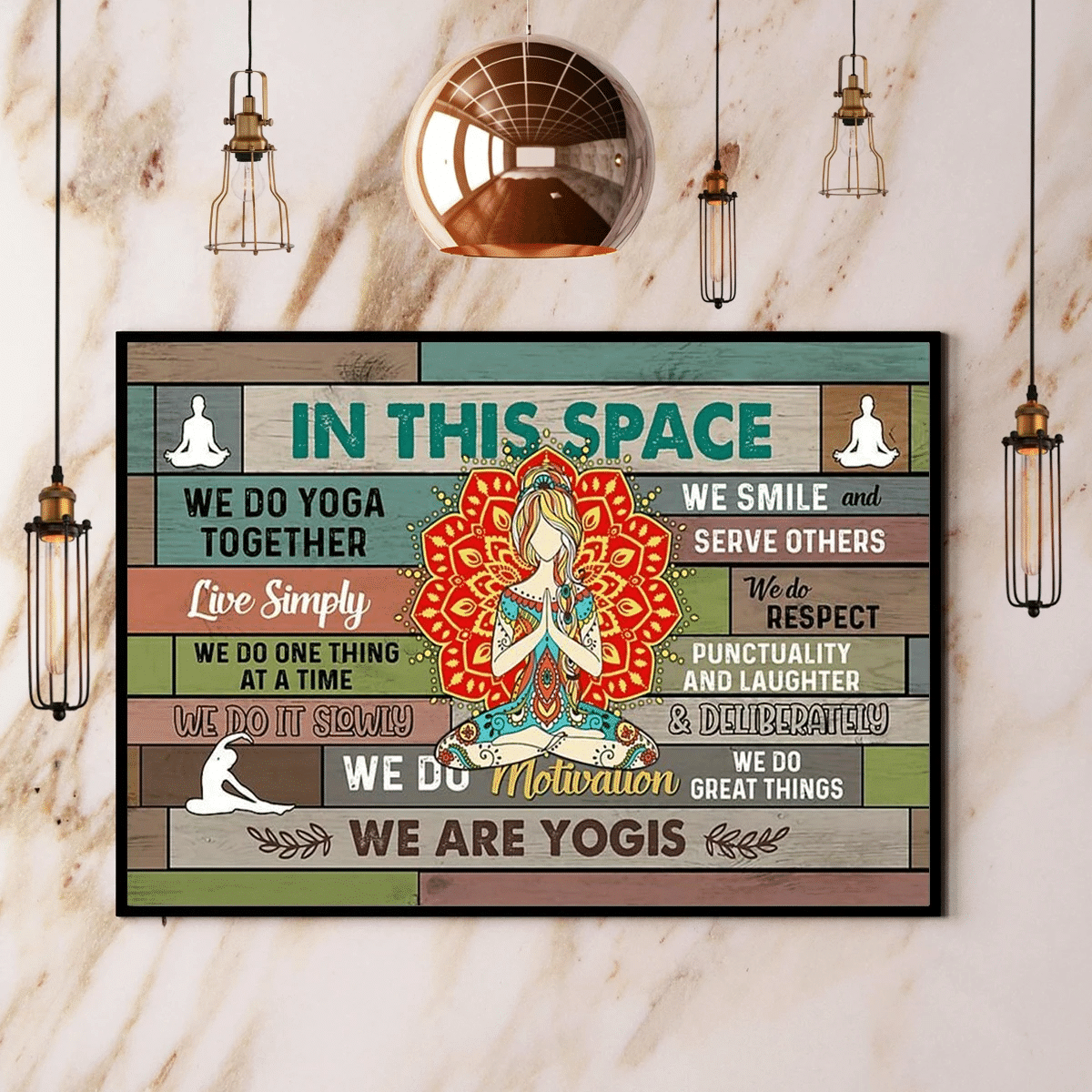 Yoga In This Space We Do Yoga Together Horizontal Paper Poster Canvas Wall Decor