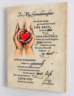 To My Granddaughter - From Grandma - Framed Canvas Gift Gmd027