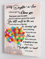 To My Daughter-In-Law - From Mom - Framed Canvas Gift Md027
