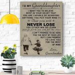 To My Grannddaughter Canvas Print Wall Art Grandmother - Matte Canvas