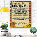To My Gorgeous Wife Soldier Canvas Print Wall Art - Matte Canvas 4