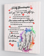 To My Granddaughter - From Granny - Elephant Framed Canvas Gift Gmd028