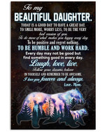 To My Beautiful Daughter Laughter Love Live Bear Canvas Wall Art Wall Decor Visual Art Mothers Day Gifts