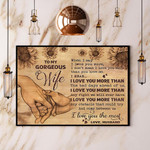 To My Gorgeous I Love You The Most Paper Poster Canvas Wall Decor