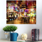 Colorful Painting Night Street - Paintings Poster Art Print