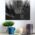 Coconut Leaves Abstract Reflection Black And White - Nature Poster Art Print