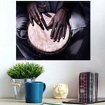 Close Hands Black Man Playing Drum - Drum Music Poster Art Print
