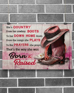 Country Girl She'S Country Horizontal Canvas And Poster | Wall Decor Visual Art