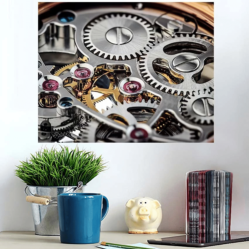 Clock Mechanism - Industrial Poster Art Print
